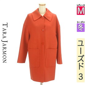 【中古】【セール】 タラジャーモン TARA JARMON コート M レッド レディース 冬 /ウール混ロングコート 【ブランド古着のファレット】