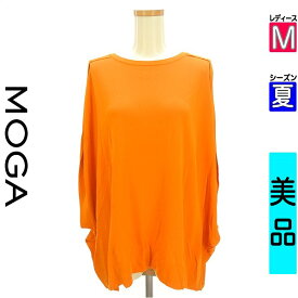 【超得★SS限定20%OFFクーポン】【中古】【セール】 モガ MOGA ニット 半袖 M オレンジ レディース 夏 /フレンチスリーブニットプルオーバー スーパーSALE