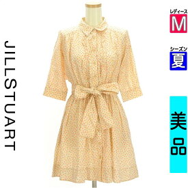 【期間限定★10%OFFクーポン】【中古】【人気】 ジルスチュアート JILLSTUART ワンピース チュニック 半袖 M オレンジ レディース 夏 /ベルト付き小花柄膝上シャツワンピース 【お買い物マラソン】