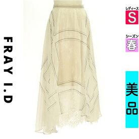 【39h限定!30%OFFクーポン】【中古】【セール】 フレイアイディー FRAY I.D ロングスカート マキシスカート S ホワイト レディース 春 /チェックシフォンロングシアースカート スーパーSALE