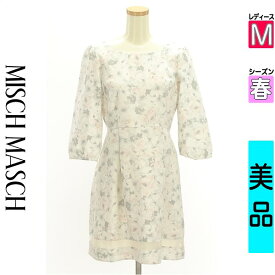 【中古】【新着】 ミッシュマッシュ MISCH MASCH ワンピース チュニック 長袖 M グレー レディース 春 /七分袖花柄膝上ワンピース