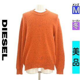 【39h限定!30%OFFクーポン】【中古】【新着】 ディーゼル DIESEL ニット 長袖 M オレンジ メンズ 冬 /クラッシュクルーネックニット スーパーSALE