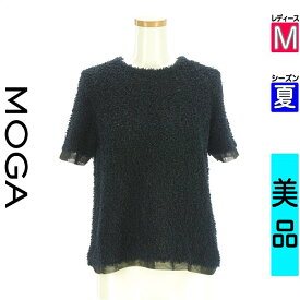 ＼期間限定!10%OFFクーポンで17523円／ モガ MOGA ニット レディース 夏 半袖 紺色/ネイビー M ボアトップス 【中古】【古着】【新着】お買い物マラソン全品P5倍