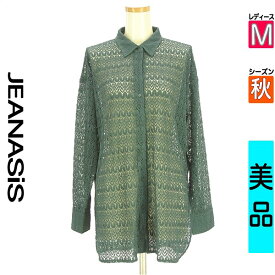 ＼期間限定!10%OFFクーポンで4356円／ ジーナシス JEANASiS ブラウス レディース 秋 長袖 グリーン M レースロングシャツ 【中古】【古着】【新着】お買い物マラソン全品P5倍