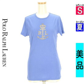 ＼期間限定!10%OFFクーポンで4752円／ ポロラルフローレン POLO RALPH LAUREN Tシャツ レディース 夏 半袖 水色/ライトブルー S Ralph Lauren ビーズ刺繍半袖Tシャツ 【中古】【古着】【新着】お買い物マラソン全品P5倍