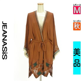 ＼期間限定!10%OFFクーポンで4356円／ ジーナシス JEANASiS カーディガン ボレロ レディース 秋 ブラウン M ベルト付きエスニックシアーカーディガン 【中古】【古着】【新着】お買い物マラソン全品P5倍
