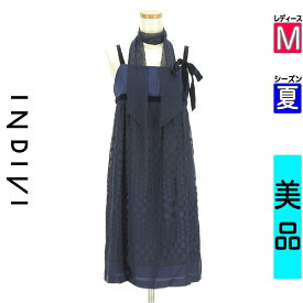 ＼期間限定!10%OFFクーポンで9801円／ インディヴィ INDIVI キャミワンピース レディース 夏 　 紺色/ネイビー M ドットシフォンキャミワンピース 【中古】【古着】【新着】お買い物マラソン全品P5倍