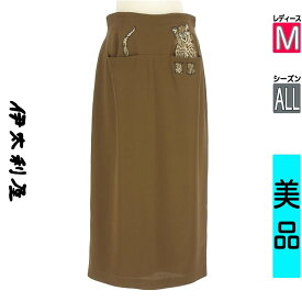 ＼期間限定!10%OFFクーポンで19602円／ 伊太利屋 イタリヤ ロングスカート マキシスカート レディース オールシーズン ブラウン M ヒョウ刺繍ペンシルスカート 【中古】【古着】【新着】お買い物マラソン全品P5倍