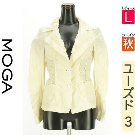 【注目★全品ポイント11倍】 モガ MOGA ジャケット レディース 秋 　 アイボリー L ギャザーフリルジャケット 【中古】【古着】【大幅値下】