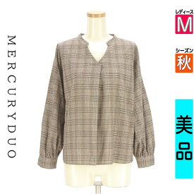 【注目★全品ポイント11倍】 マーキュリーデュオ MERCURYDUO カットソー プルオーバー レディース 秋 長袖 ブラウン M チェック柄カットソー 【中古】【古着】【セール】
