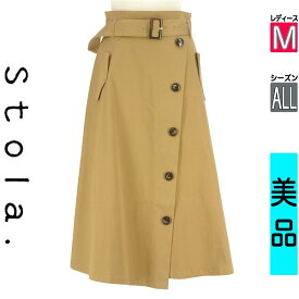 ストラ Stola. ロングスカート マキシスカート レディース オールシーズン ブラウン M フロントボタンロングスカート 【中古】【古着】【大幅値下】