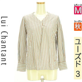 ルイシャンタン LUI CHANTANT ブラウス レディース 秋 長袖 ブラウン M フロントタックストライプブラウス 【中古】【古着】【大幅値下】