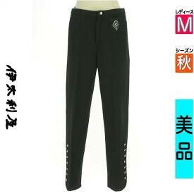 ＼14周年記念★半額クーポン対象×P2倍／ イタリヤ 伊太利屋 パンツ レディース 秋 　 ブラック M ストレッチテーパードパンツ 【中古】【古着】【セール】お買い物マラソン
