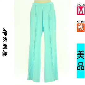 ＼14周年記念★半額クーポン対象×P2倍／ イタリヤ 伊太利屋 パンツ レディース 秋 　 水色/ライトブルー M ピンタックワイドパンツ 【中古】【古着】【セール】お買い物マラソン