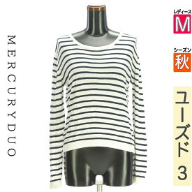 【注目★全品ポイント11倍】 マーキュリーデュオ MERCURYDUO ニット レディース 秋 長袖 紺色/ネイビー M ボーダーニット 【中古】【古着】【セール】
