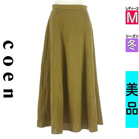 コーエン coen ロングスカート マキシスカート レディース 冬 　 ブラウン M シワ加工光沢ロングスカート 【中古】【古着】【セール】