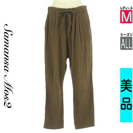 サマンサモスモス Samansa Mos2 パンツ レディース オールシーズン ブラウン M ヘリンボーン織テーパードパンツ 【中古】【古着】【人気】