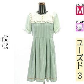 アクシーズファム axes femme ワンピース チュニック レディース 春 半袖 水色/ライトブルー M 半そでストライプ柄ワンピース 【中古】【古着】【新着】