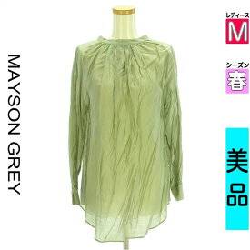 メイソングレイ MAYSON GREY ブラウス レディース 春 長袖 黄緑/ライトグリーン M socolla 2WAYシアーブラウス 【中古】【古着】【新着】