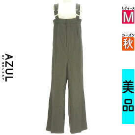 アズールバイマウジー AZUL BY MOUSSY コンビネゾン オールインワン レディース 秋 ノースリーブ グレー M ピンストライプサロペットパンツ 【中古】【古着】【新着】