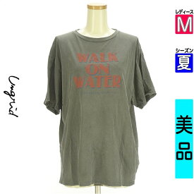アングリッド Ungrid Tシャツ レディース 夏 半袖 グレー M ヴィンテージ風ロゴTシャツ 【中古】【古着】【新着】