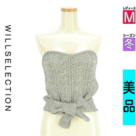ウィルセレクション WILLSELECTION ニット レディース 冬 ノースリーブ グレー M ケーブル編みベアニット 【中古】【古着】【新着】