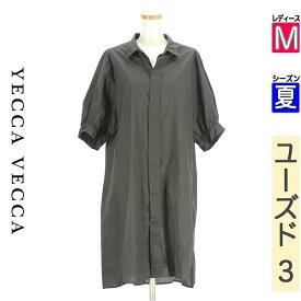 イェッカヴェッカ YECCA VECCA ワンピース チュニック レディース 夏 半袖 グレー M パフスリシャツワンピース 【中古】【古着】【新着】
