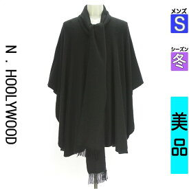 ＼開始4時間限定★39%OFFクーポン／ エヌハリウッド N.HOOLYWOOD コート メンズ 冬 　 ブラック S ドッキングショールポンチョ 【中古】【古着】【新着】