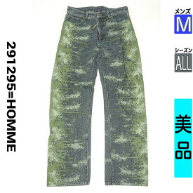 291295オム 291295=HOMME デニムパンツ メンズ オールシーズン 紺色/ネイビー M プリントストレートデニムパンツ 【中古】【古着】【人気】