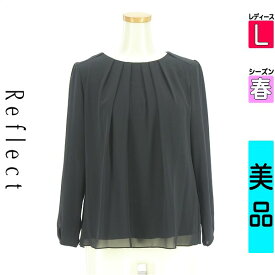 ＼SS限定★全品20%OFFクーポン／ リフレクト Reflect カットソー プルオーバー レディース 春 長袖 紺色/ネイビー L タックシフォンプルオーバー 【中古】【古着】【セール】楽天スーパーSALE