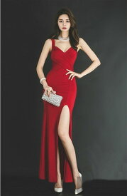 ロングドレス　キャバドレス　ドレス　シックでシンプルなデザインに上品なドレープデザイン　ストレッチロングドレス