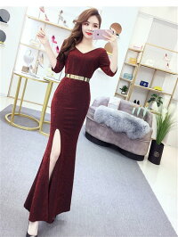 ロングドレスキャバドレス煌めく総ラメ入りデザインがエレガントセクシーな美脚魅せ肩魅せデザインスリットデザインロングドレスナイトワークフォーマルパーティーにストレッチロングドレスパーティードレスフォーマルドレス