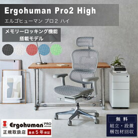 マラソン中2000円OFF！※ポイント10倍！【開梱設置付】 関家具 2025年モデル 新型 エルゴヒューマン プロ2ハイ Ergohuman Pro2 プロ2 正規品 オフィスチェア 高機能 おしゃれ 在宅ワーク 人気 デスク用チェア ヘッドレスト付き ハイタイプ EHP2-HAM-DR