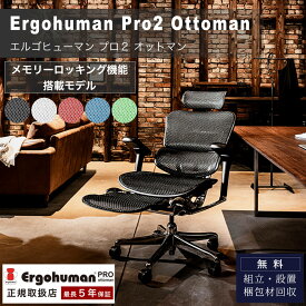 マラソン中2000円OFF！※ポイント10倍！【開梱設置付】 関家具 2025年モデル 新型 エルゴヒューマン プロ2 Ergohuman Pro2 ottoman オットマン付き 正規品 オフィスチェア 高機能 おしゃれ 在宅ワーク メッシュ デスク用チェア EHP2-LPL-DR BF GF BK WH