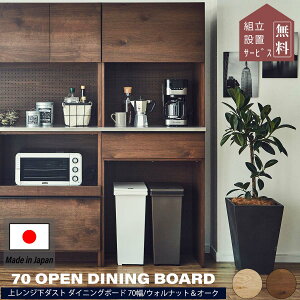 マラソン中2000円OFF!※ポイント10倍!【開梱設置付】関家具 オウル 70幅 キッチン ボード おしゃれ 食器棚 ニッポネア ダストボックス レンジ キッチン 収納 木製 ハイ 台所 F