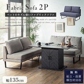 6/4 20時-セール限定 2000円OFF！【開梱設置付】ファブリック ソファ 2P 二人掛け ダイニングソファ ハイタイプ ペット キズに強い 犬 猫 引っ掻き 爪 撥水 おしゃれ おすすめ シンプル モダン オススメ お掃除ロボット ダイニング