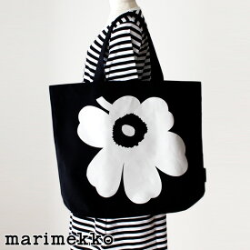 マリメッコ ウニッコ Torna Wx トートバッグ / ブラック×ホワイト marimekko Unikko bag 【 正規販売店 】