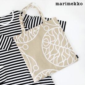 【 メール便可 】 マリメッコ ボットナ ファブリックバッグ / ベージュ×ホワイト　marimekko Bottna Fabric Bag 【 正規販売店 】