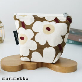 【 メール便可 】 マリメッコ ミニ ウニッコ Kait コスメティックバッグ ポーチ / グリーンアンバー×クリーム　marimekko Mini Unikko Kait cosmeticbag　【 正規販売店 】