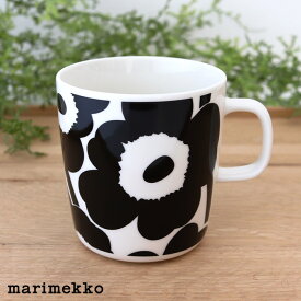 マリメッコ ウニッコ マグ 400ml / ブラック×ホワイト　marimekko UNIKKO mug cup　【 正規販売店 】