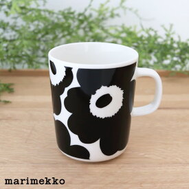 マリメッコ ウニッコ マグ 250ml / ブラック×ホワイト　marimekko UNIKKO mug cup　【 正規販売店 】