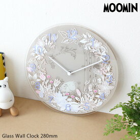 ムーミン ( MOOMIN ) 掛け時計 ガラス ウォールクロック 「 Moomin Picking Flowers 」 φ280mm 【 正規販売店 】