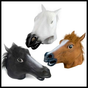 馬マスク アニマルマスク サラブレッド かぶり物 おもしろ雑貨 パーティグッズ 宴会 怖い ビックリ 仮装 かぶりもの マスク 動物 変身 カツラ かぶりもの 馬 マスク ハロウィン クリスマス