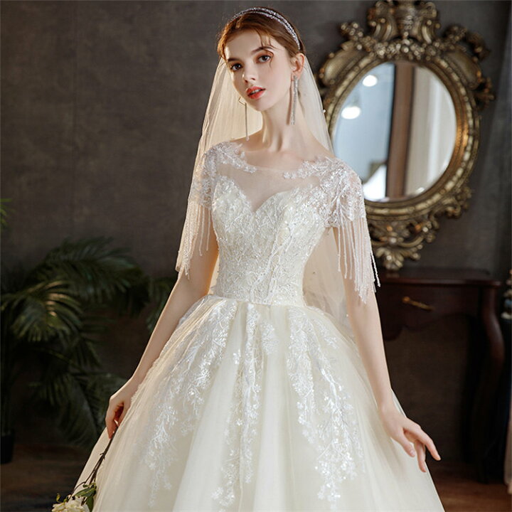 楽天市場 ウェディングドレス 二次会 パーティードレス 豪華 ワンピース ロングドレス 編み上げ フレンチ風 上品 花嫁ドレス お呼ばれ 二次会ドレス ピアノ発表会 ハイウエスト 着痩せ 韓国 二次会 披露宴 結婚式 オシャレ 大きいサイズ ホワイト シャンペン Famefact