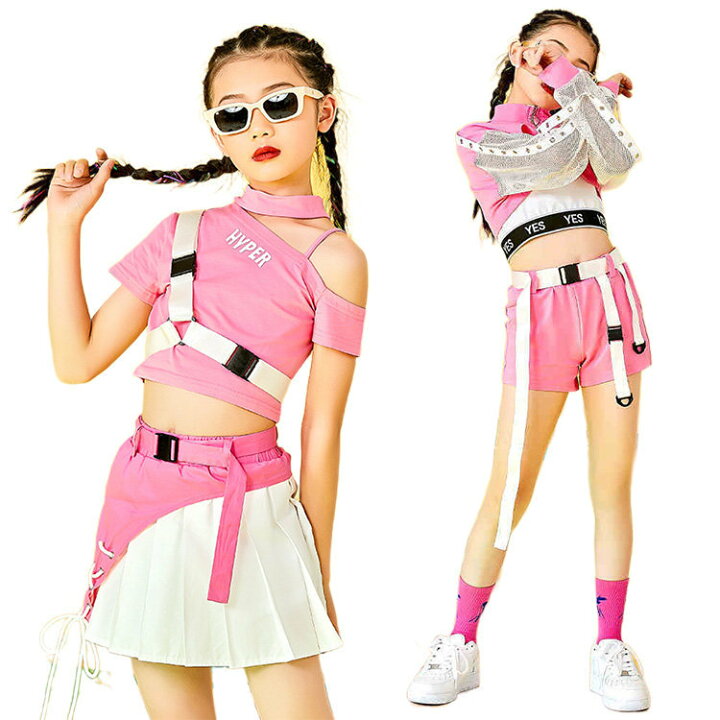 楽天市場 キッズダンス衣装 セットアップ チアガール スカートセット 肩出し へそ出し 韓国 ダンス発表会 ダンス衣装 女の子 ジャズ ガールズ スカート K Pop 韓国 1 170 Famefact