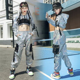 ダンス衣装 セットアップ キッズ ヒップホップ パーカー サルエルパンツ へそ出し k-pop ジャズ 女の子 3点セット ステージ衣装 子供服 ダンス衣装 ジャズ ストリート 原宿系 レッスン ダンスウェア ジャッズ 韓国子供服 jazz hiphop 120-170cm