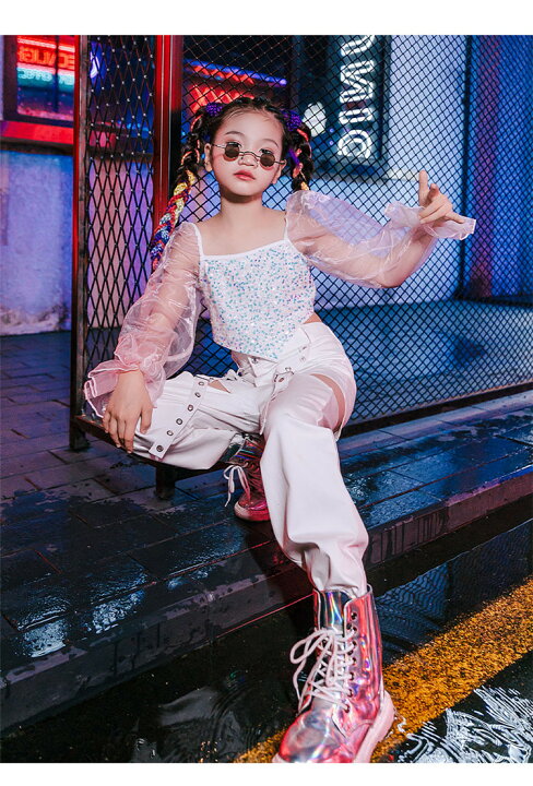楽天市場 ダンス衣装 キッズ ヒップホップ 派手 女の子 セットアップ キラキラ スパンコール チュール ヘソ出し ステージ服装 肩出し ジャズ チアガール 社交ダンス Hiphop K Popファッション イベント ダンスチーム ダンスウエア 演出服 子供服 体操服 Jazz 1 160cm