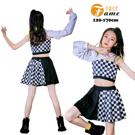 キッズダンス 衣装 ヒップホップ ダンス衣装 女の子 チェック柄 ヘソ出し トップス スカート キャミソール 子供服 ファッション キッズダンス衣装 セットアップ JAZZ DANCE 体操服 応援団 チアガール ステージ衣装 練習着 団体服 韓国子供服 k-pop 120-170cm