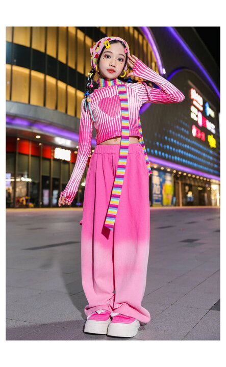 楽天市場】ガールズ ダンス衣装 セットアップ ヒップホップ 長袖 