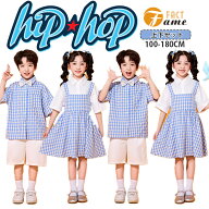 水色 ギンガムチェック 子供服 兄妹お揃い 夏服 ダンス衣装 男の子 ブルー 半袖シャツ キッズ 学ラン風 …